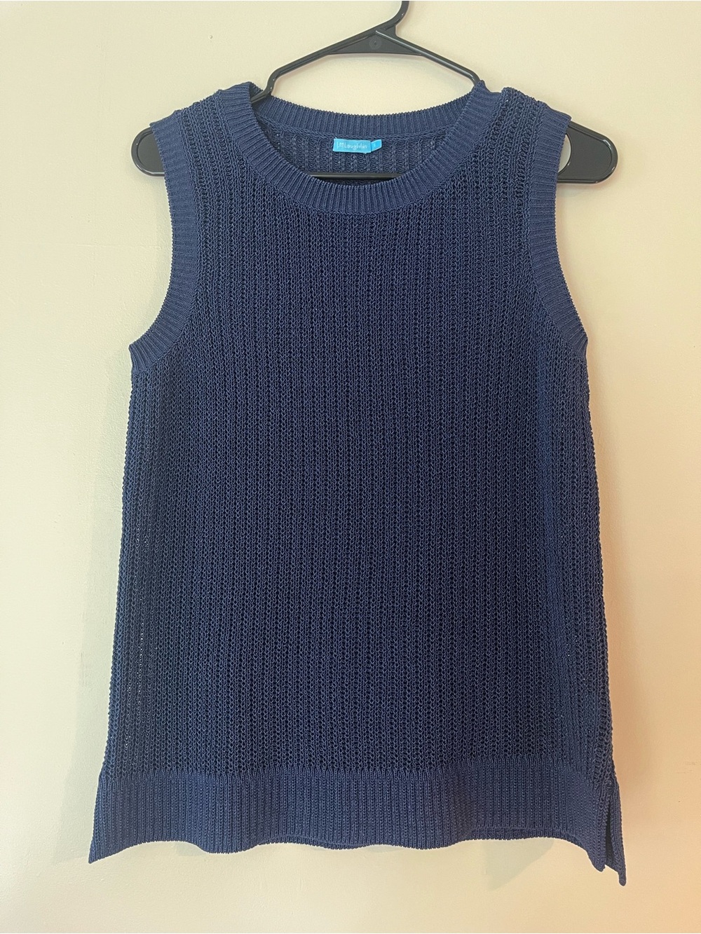 J. McLaughlin Navy Sleeveless Crew Knit Tank